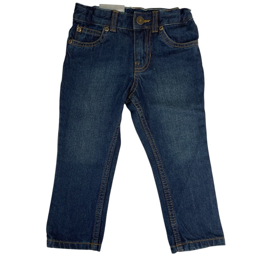 Carters Boys Straight Fit Denim Jeans with Adjustable Waist Size 2T NWT